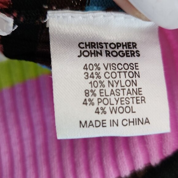 CHRISTOPHER JOHN ROGERS | Racer Front Bodysuit with Bolero stripes sz L - Picture 9 of 10